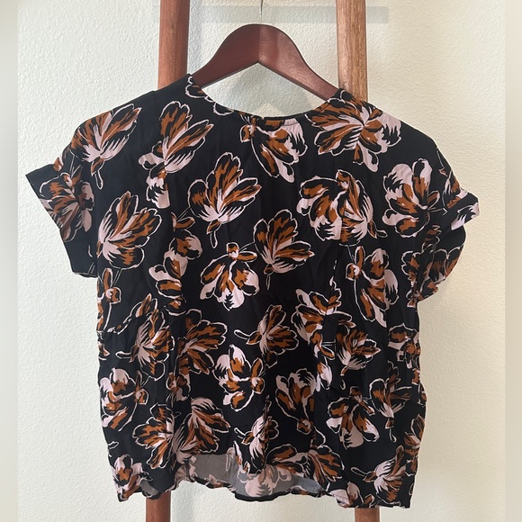 Madewell Cuffed-Sleeve Shirred Top in Duskblossom - Picture 1 of 7